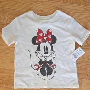 Disney White Tee with Minnie Mouse and Red Accents